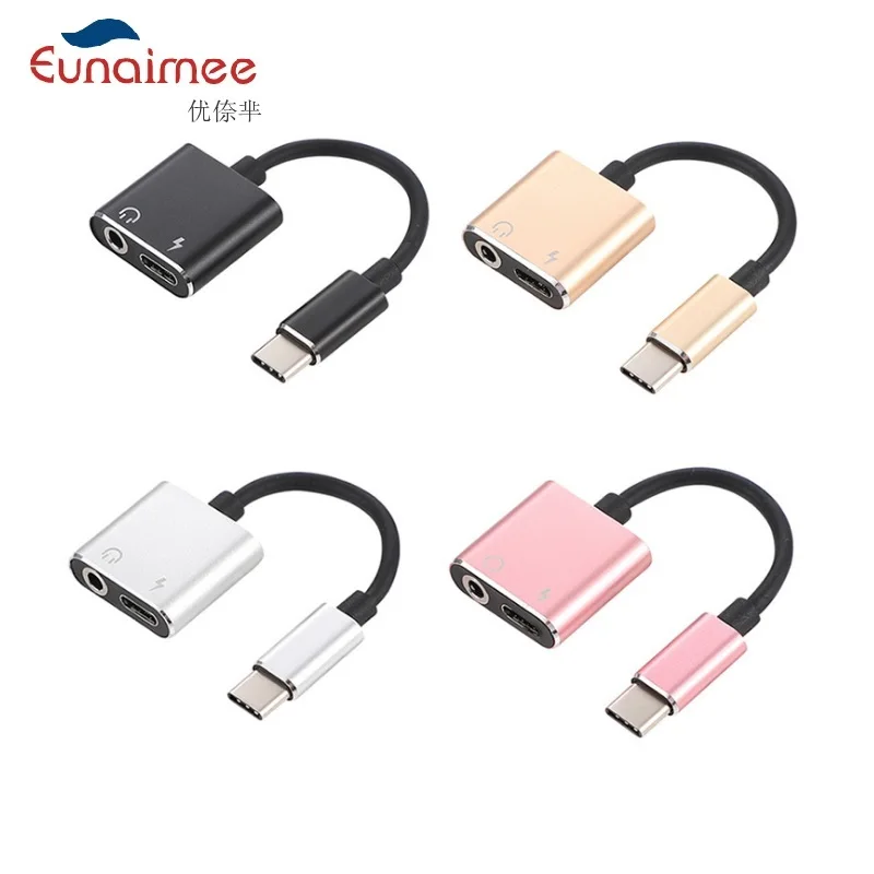 2 In1USB Type-Cถึง3.5มม.แจ็คAUXหูฟังอะแดปเตอร์หูฟังสายสำหรับแท็บเล็ตแล็ปท็อปสมาร์ทโทรศัพท์Huawei Xiaomi