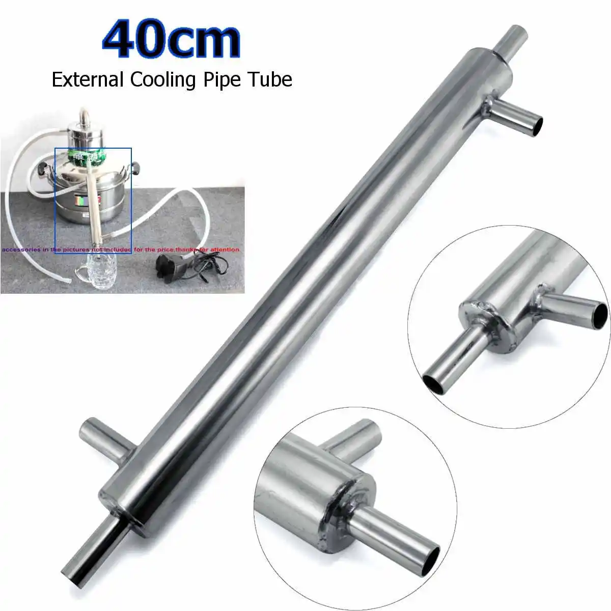 Cooler Distiller Moonshine Condenser Stainless External Cooling Pipe Tube for Home Brewery Vodka Whisky Wine Maker