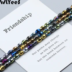 WLYeeS plating 6*4mm Austrian Rice grains shape crystal Beads for DIY Making Jewelry Accessories Faceted Oval Glass Loose Beads