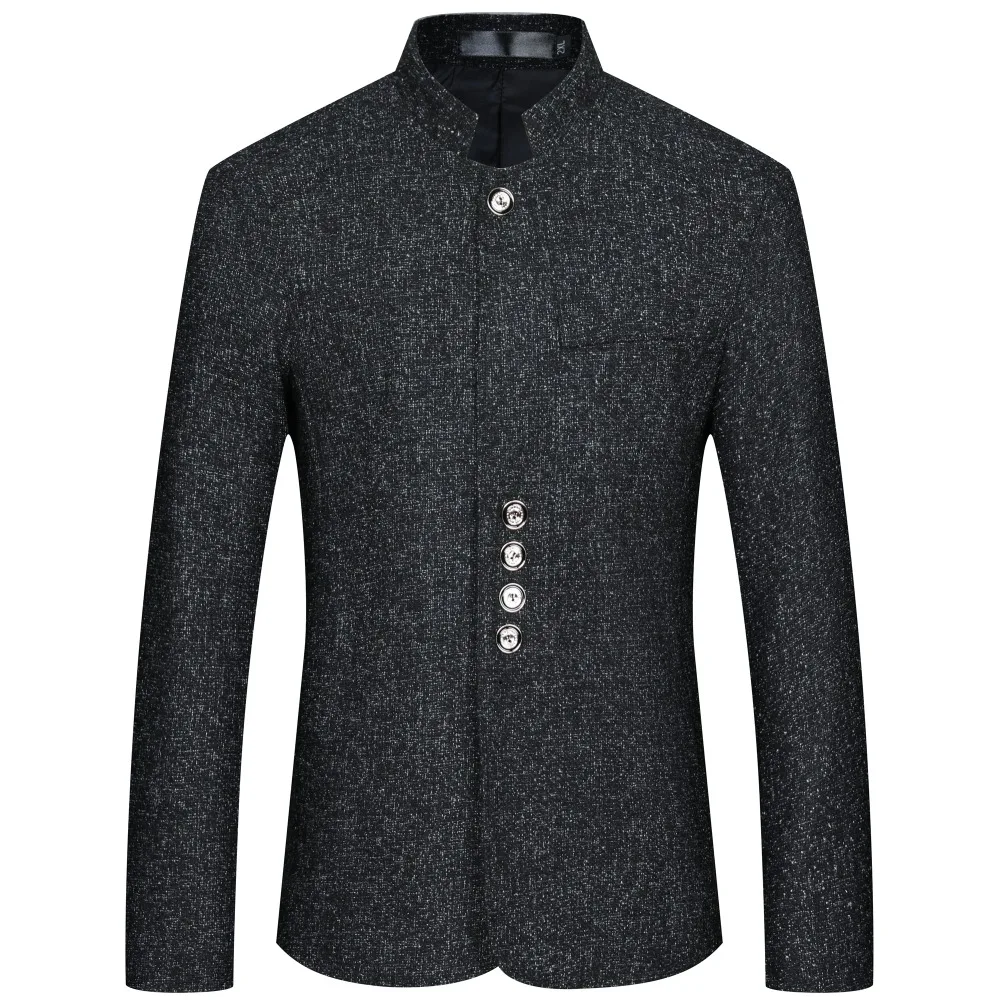 

Men's Blazers And Suit Jackets Chinese Style Mandarin Collar Casual Blazer Slim Fit Button Suit for Wedding Jacket Male