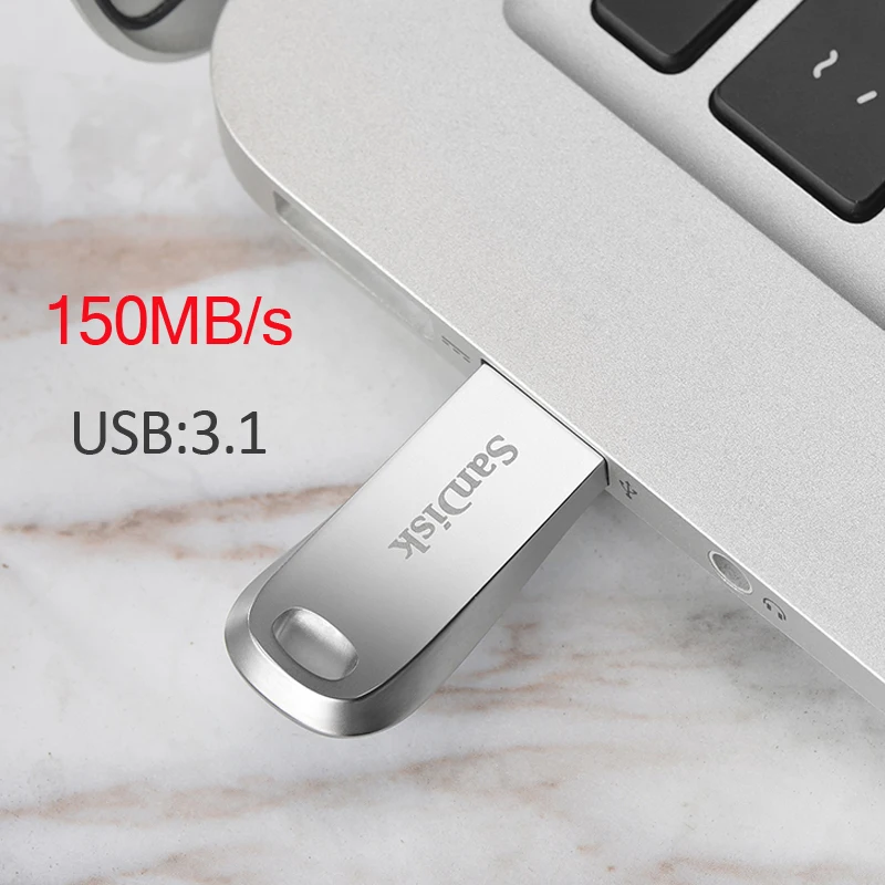 سانديسك-محرك فلاش للتشفير المعدني ، USB Gen 1 Pendrive ، قرص ذاكرة يو إس بي ، 32 جيجابايت ، 64 جيجابايت
