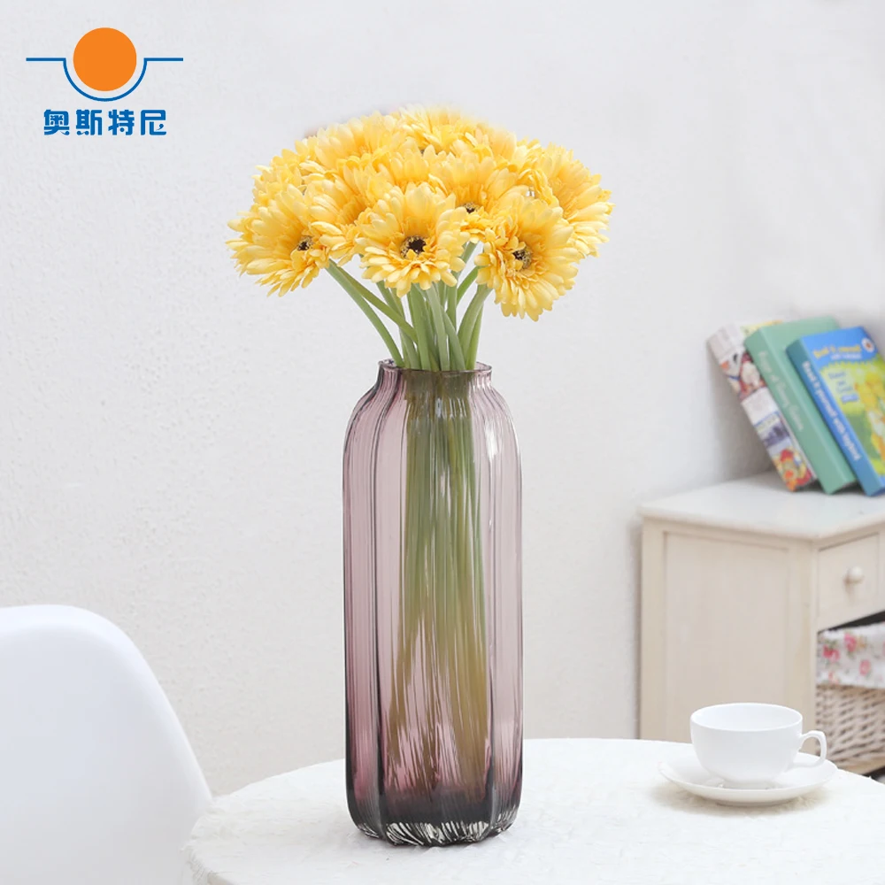 6pcs Yellow color artificial Gerbera jamesonii flower bouquets&artificial Gerbera African daisy flower bouquets