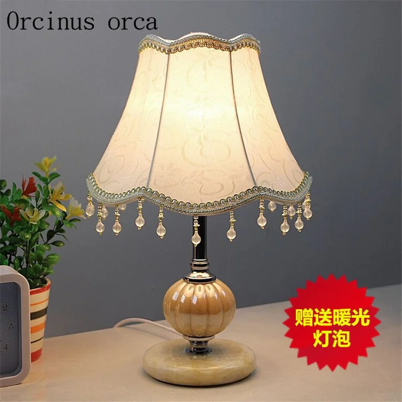 

European style bedroom decorated marriage room warm personality and creative modern small lamp dimmable LED bedside lamp energy