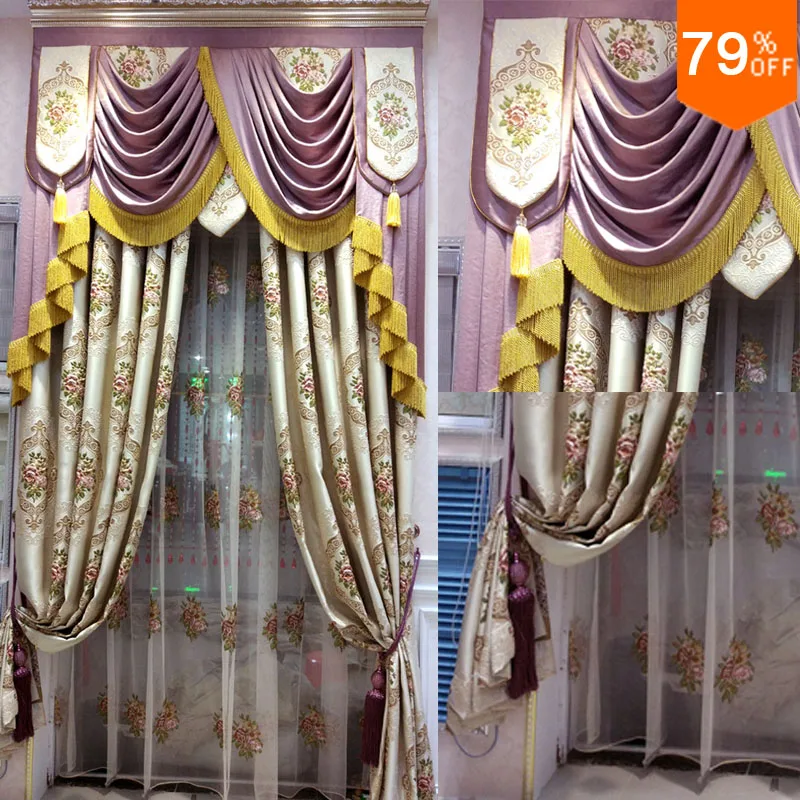 Purple princess Living Room Valance curtain decoration curtain Luxury for Girl Room London Queen curtain decoration curtains