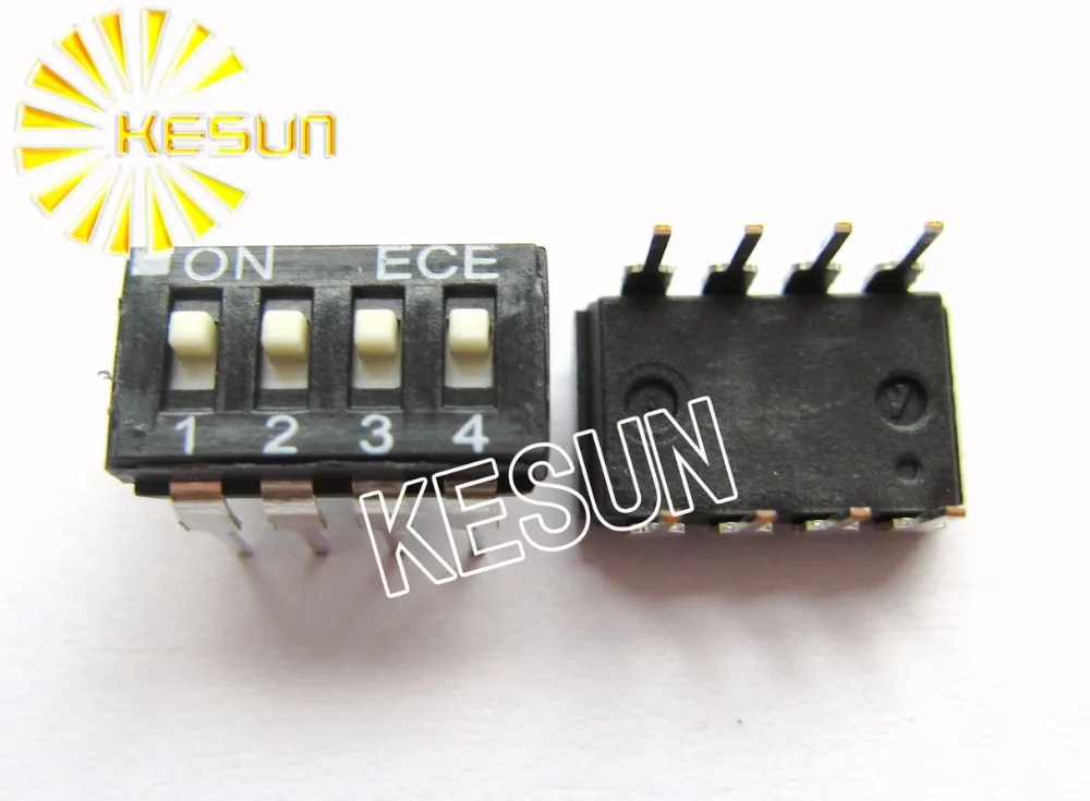 

100% Original EAH104 4 Position 2.54mm IC type Black DIP Switch EAH104EZ x 100PCS