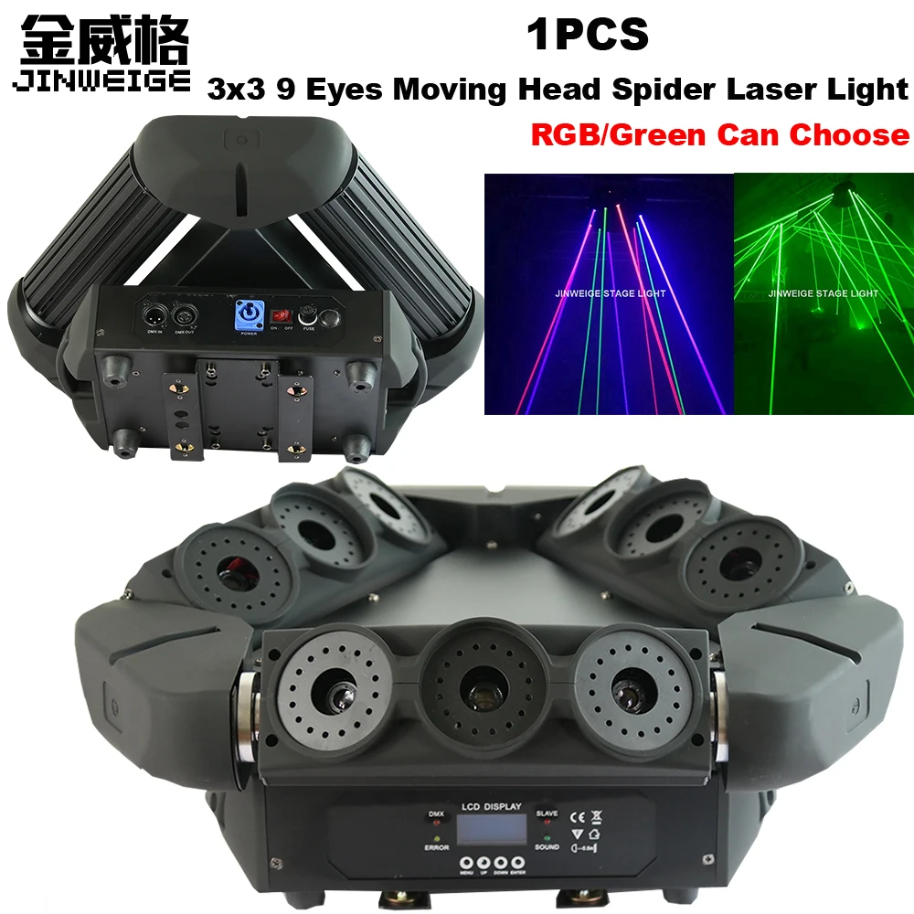 

Free Shipping Amazing Effect 3x3 9 Eyes Spider Moving Head Led Laser Stage Lighting For Dj Discos Bar Show Nightclub