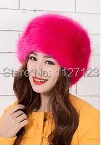 

Rose red The new hat Qiu dong is high quality imitation fox fur the whole skin circle cap Warm lady's imitation fur hats