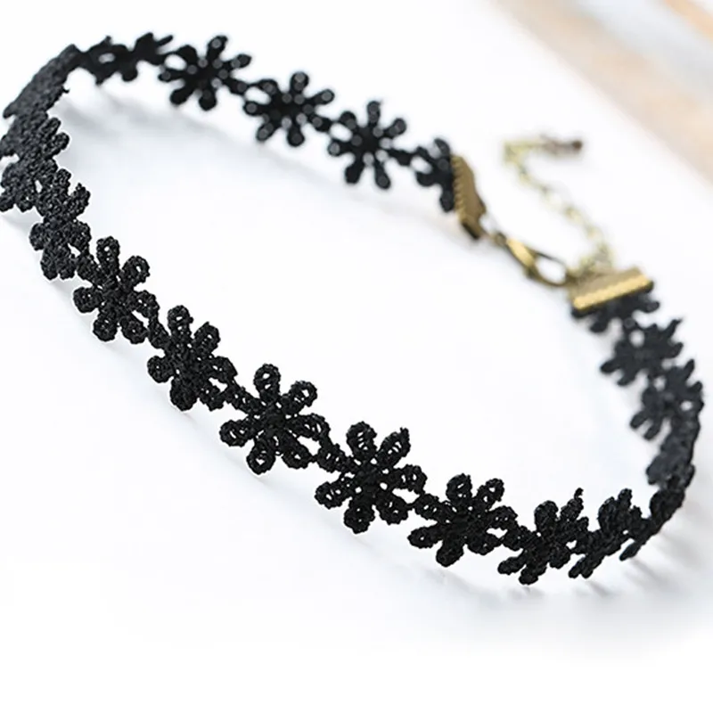 NK715 Fashion Hot Tattoo Punk Collares Vintage Love Lace Flower Necklace Choker For Women Chain Jewelry Statement Collier