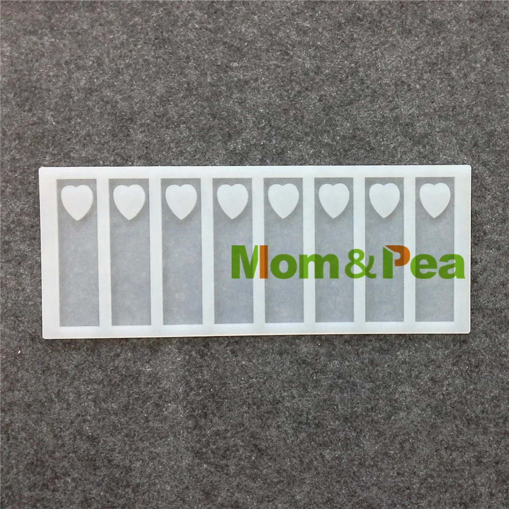 Mom&Pea CX007 High Quality Rectangle With Heart Hollow Out Shaped Silicone Mold Chocolate Mold Cake Decoration