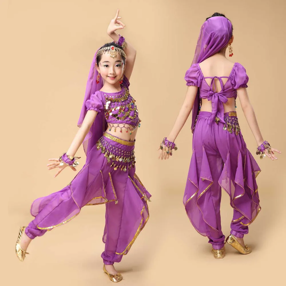 New 8 Colors Belly Dance Costumes Set Oriental Dance Costumes For Girl Egypt Egyptian Bollywood Indian Belly Dancing For kids