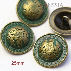 6pcs/lot Size: 25mm Vintage Patina Shape Metal Buttons Metal High Quality Button DIY(ss-6649)