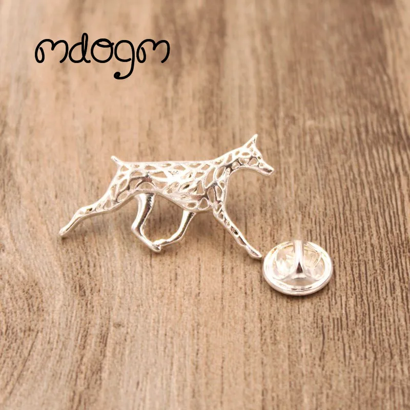 Mdogm Doberman Brooches And Pins  Jewelry Suit Cute Funny Metal Small Father Collar Badges Gift For Male Men B022