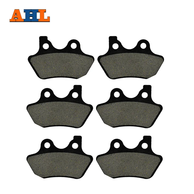 

AHL 3 Pairs Motorcycle Brake Pads For Harley FLHTC / FLHTCi Electra Glide Classic 2004-2007 Black Brake Disc Pad