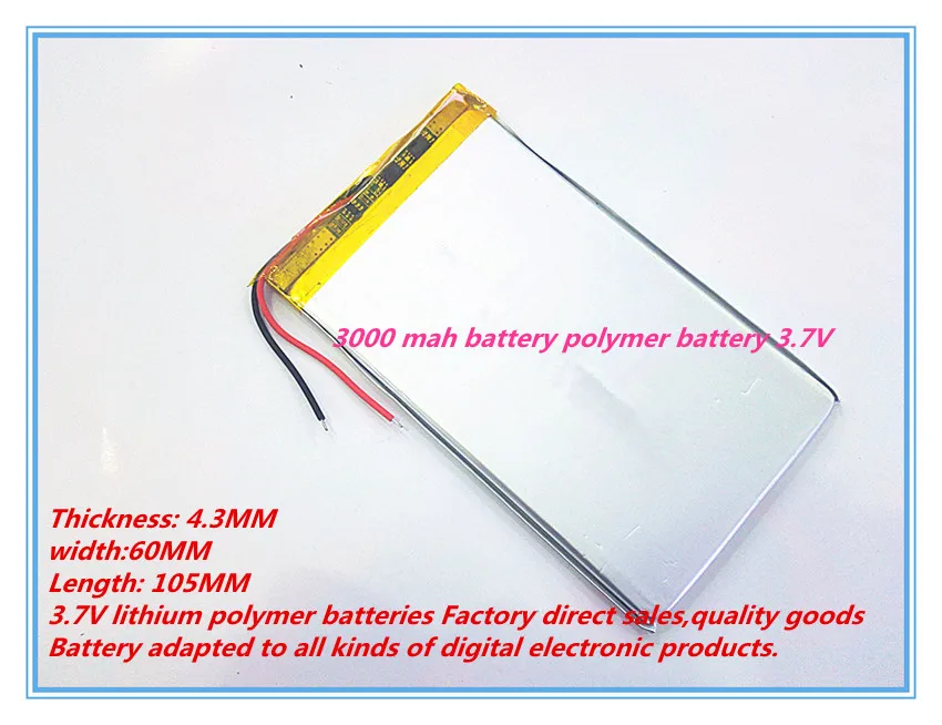 best battery brand  The tablet 4360105 polymer 3000 mah battery polymer battery 3.7V