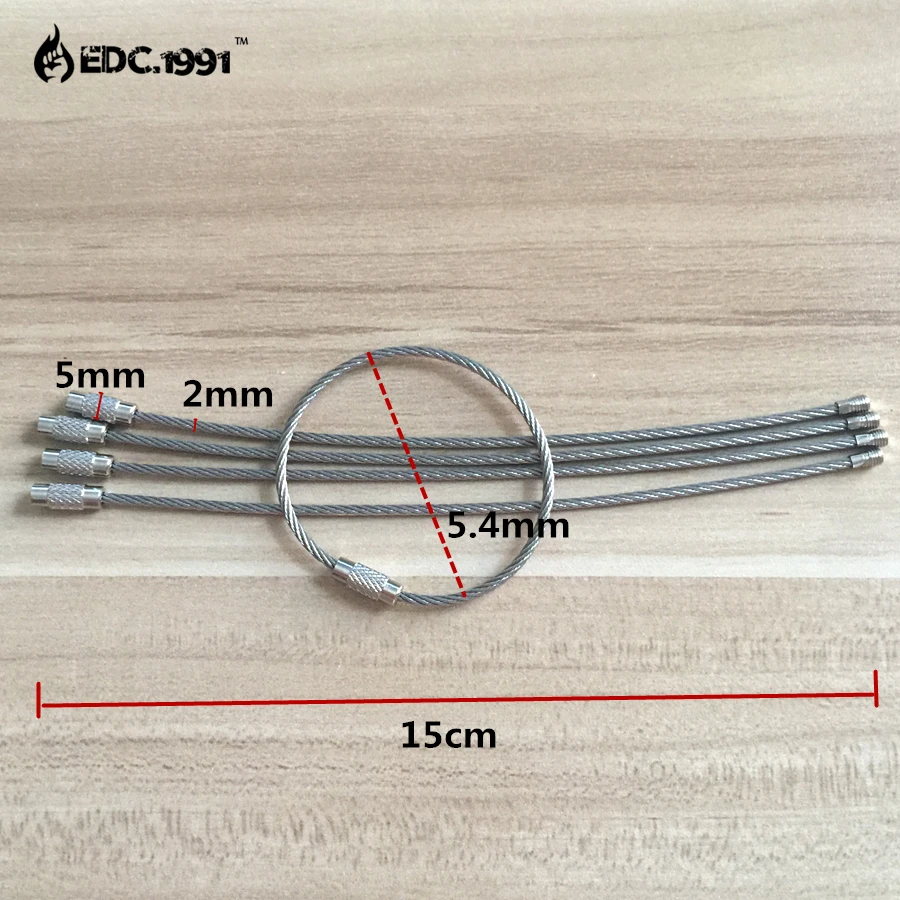 10pcs/lot Outdoor Camping Edc gear Multifunctional Wire Rope Key Ring & Stainless Steel Wire Chain Key Ring Edc Tool DS-2013