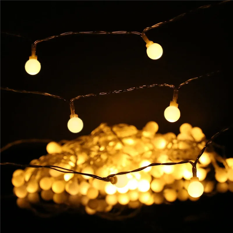 ECLH Fairy Lights Wodoodporna girlanda żarówkowa LED Ball Fairy String 3M 5M 10M USB LED String Light Świąteczna dekoracja ślubna Oświetlenie zewnętrzne