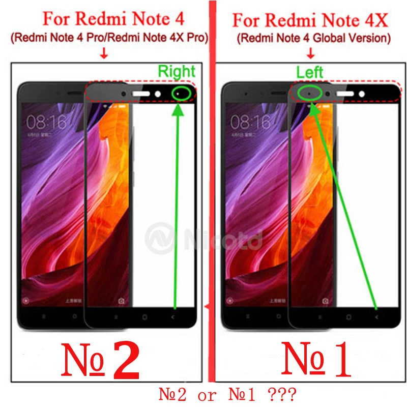 Nicotd Tempered Glass For Xiaomi RedMi Note 4 Global Version Screen Protector Full Cover Film For Xiomi RedMi Note 4X Note 4 pro