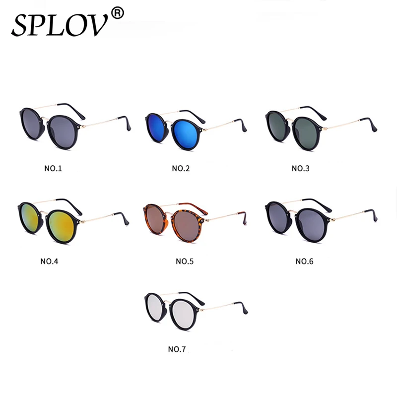 SPLOV New Arrival Round Sunglasses Retro Men Women Brand Designer Sunglasses Vintage Coating Mirrored Oculos De Sol UV400