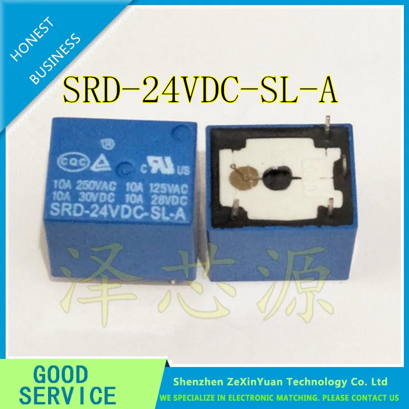 

10PCS/LOT 24V POWER RELAYS SRD-24VDC-SL-A T73 BLUE 24V 10A 4PIN NEW ORIGINAL