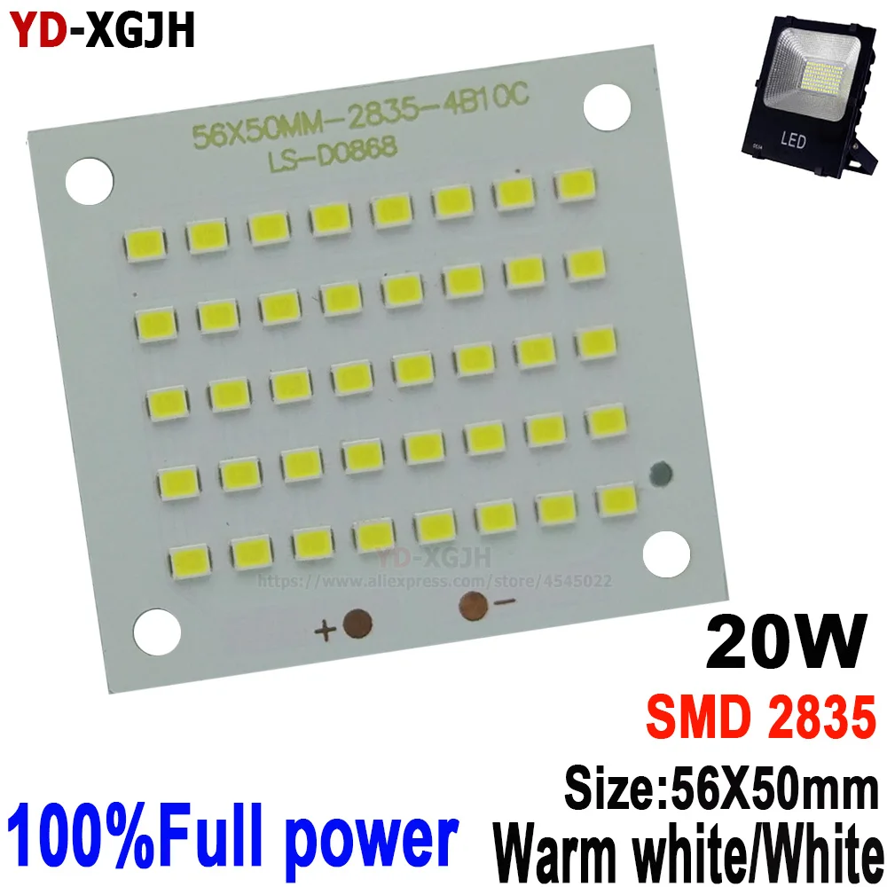 

20W 100% Full power and new production 600Ma 56x50mm SMD2835 led PCB board, 2000lm lighting source for led floodlight