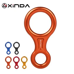 XINDA-mosquetón de escalada en roca, dispositivo de ocho anillos, descenso 45kN, Belay rappel, Kit de descenso al aire libre, 8 formas