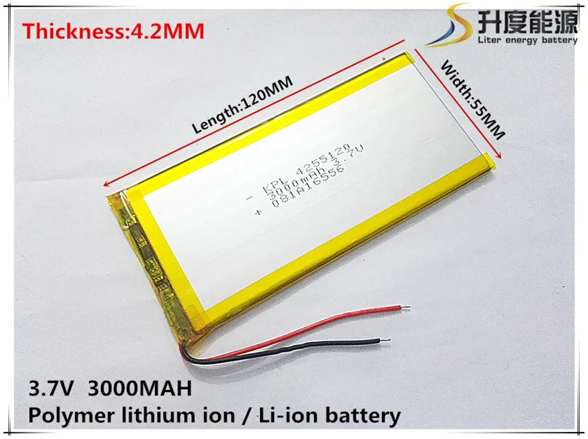 10pcs/lot 4255120 3.7V 3000mah tablet battery with Protection Board For PDA Tablet PCs Digital Products