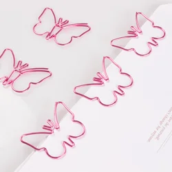 Pink Butterfly shaped Paperclip cute metal Paper clip Cucurbit Paper Clips Decorative Kawaii Stationery Office Pink Paper Clip
