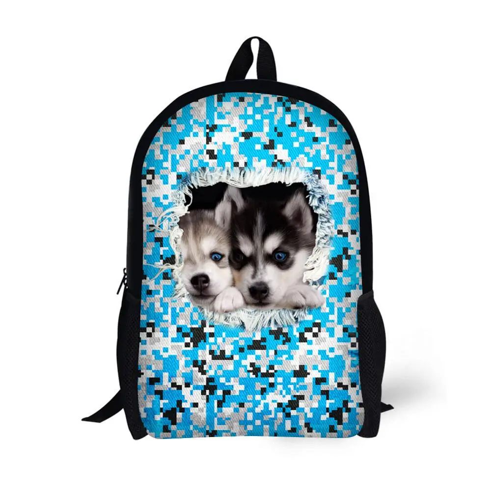 

Blue Camouflage Animal Dog Cat Generic Backpack Bag Kids School Bags for Age 6-15 Teenage Girls Boys Bag Pack 17 Inch Bookbag