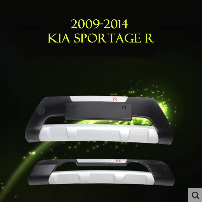 Fit For KIA Sportage R 2009-2015 Front+ Rear Bumper Diffuser Bumpers Lip Protector Guard skid plate ABS Chrome finish