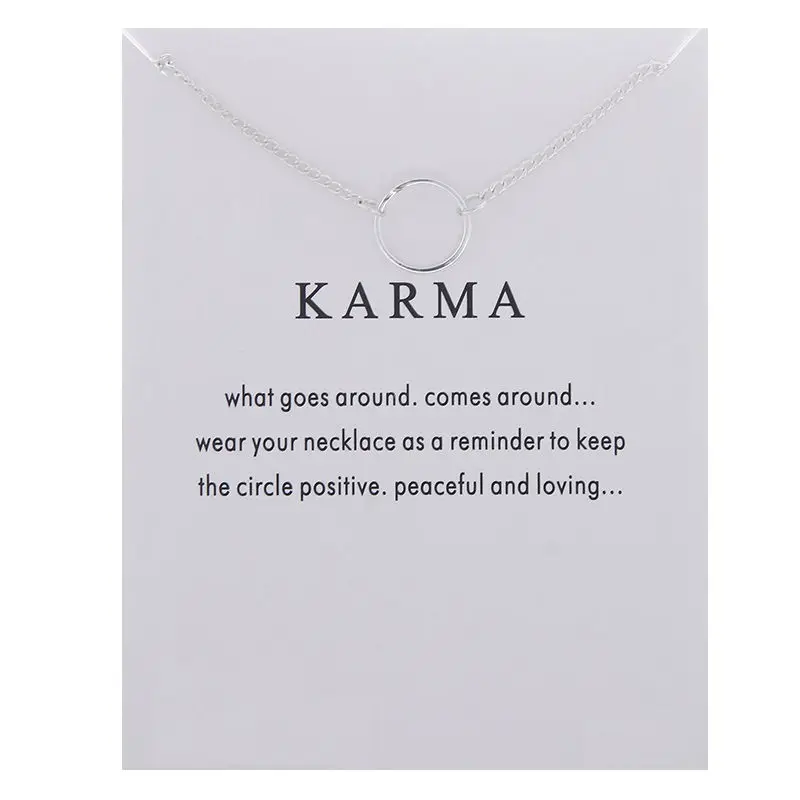 Gold Color Card Vintage Chain Circle Necklace Pendant Necklaces Chocker Chains Statement Necklace Women Jewelry