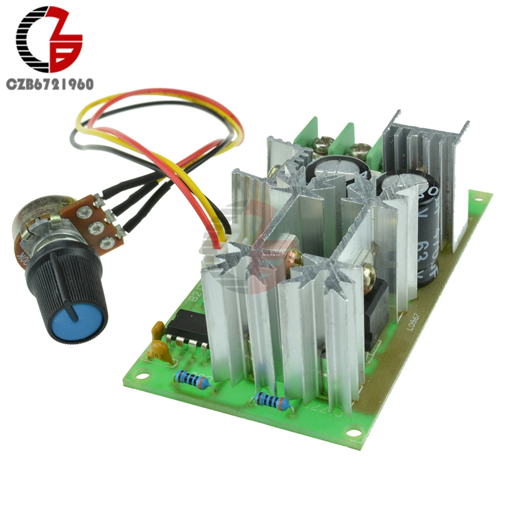 1200W 20A Voltage Regulator PWM DC Motor Speed Controller DC 10V-60V Adjustable Fan Motor Speed Regulator Governer 12V 24V