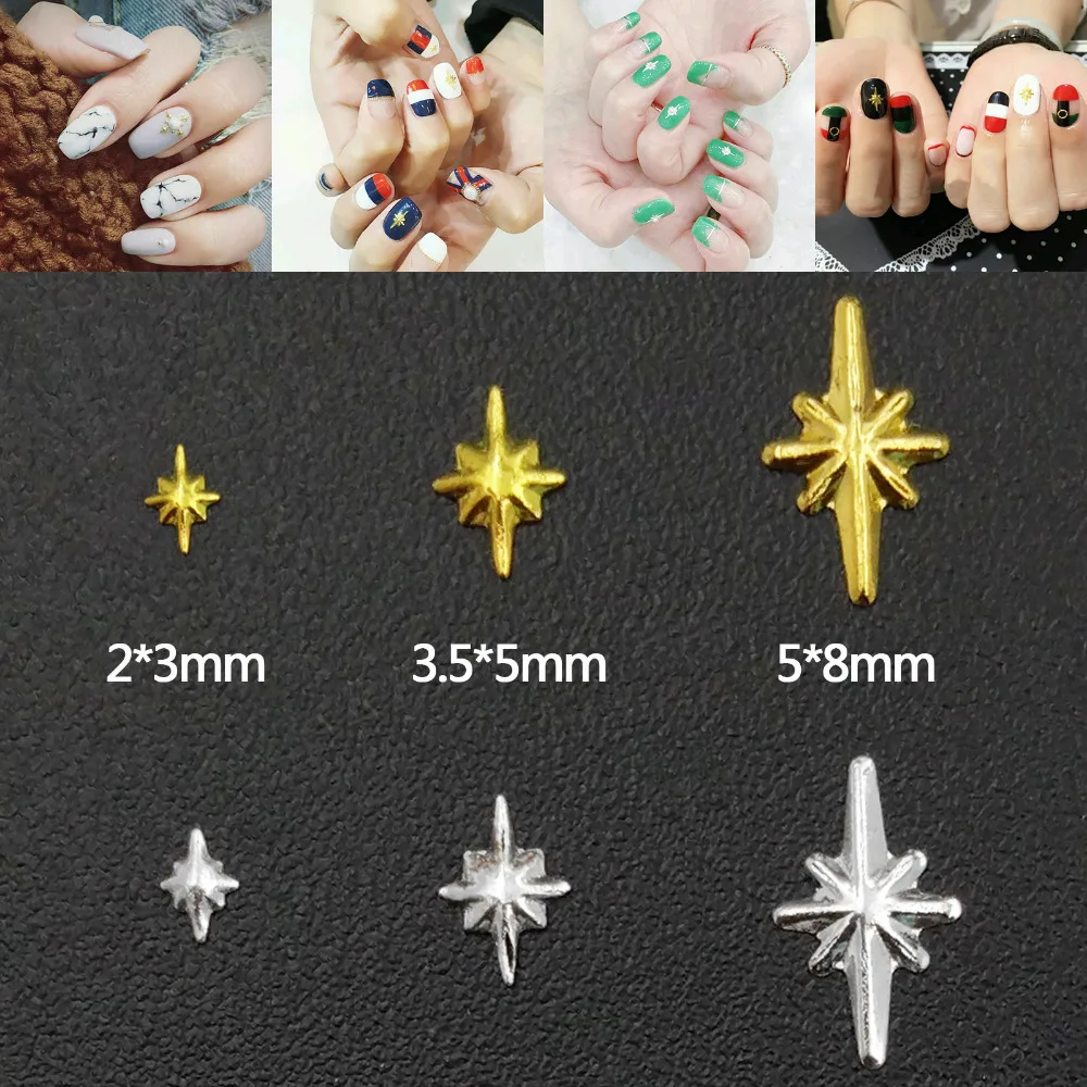 1000 sztuk/paczka srebrne złoto japonia 3D metalowe ozdoby do paznokci Rhinestone Mini Stud końcówki do paznokci naklejki akcesoria kromka płatki