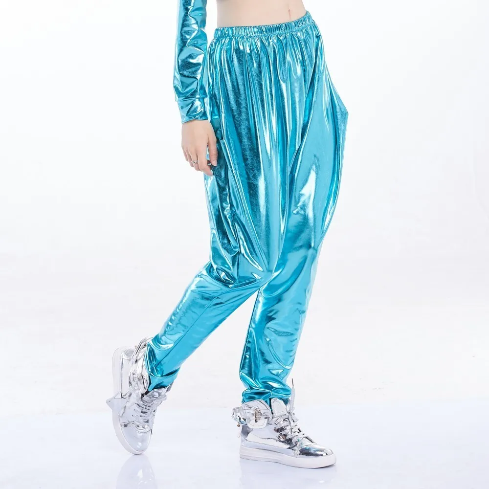 Heroprose Brand 2021 Fashion Personality Water Blue Big Crotch Trousers Stage Performance Wear Skinny Hip Hop Harem Pants