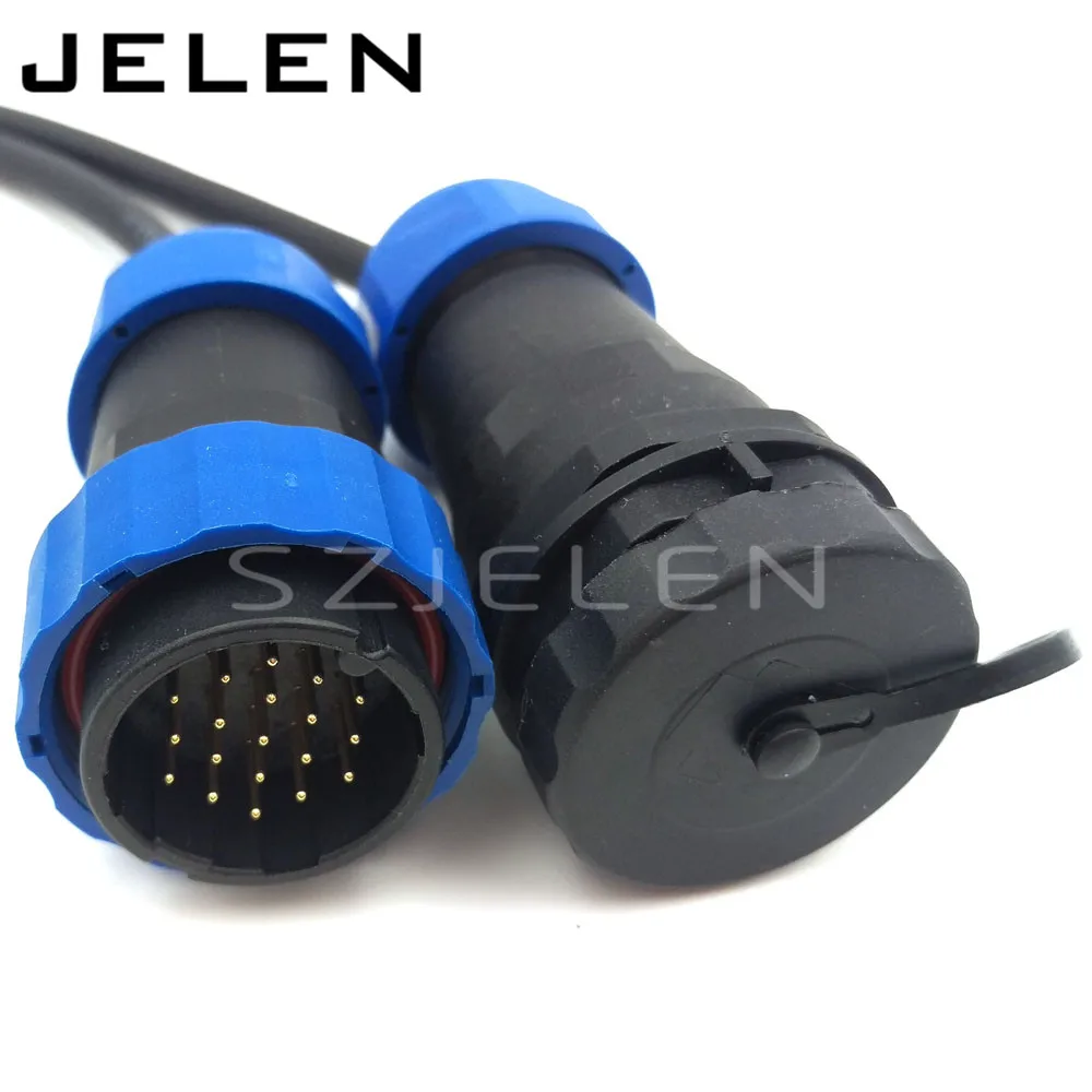 SD28  waterproof 19pin connector ,  Industrial machinery automation connectors, 19pin Outdoor cable connector waterproof