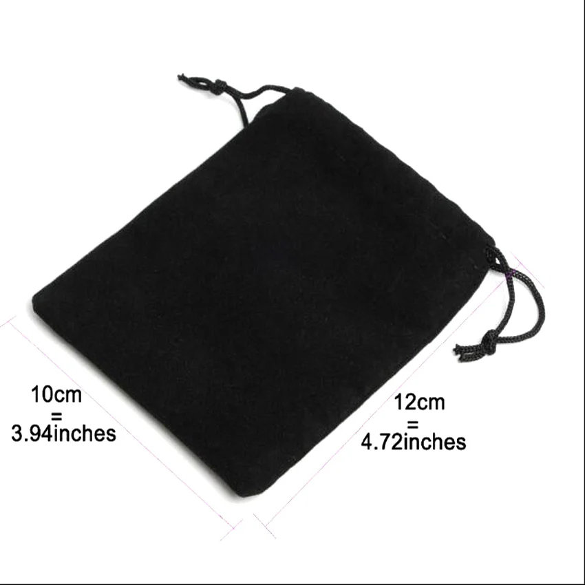 1 unids/lote 7x9cm 10x12cm 10x15cm 12x16cm bolsa de terciopelo negro bolsa con cordón bolsas de terciopelo bolsa de regalo bolsas de exhibición de