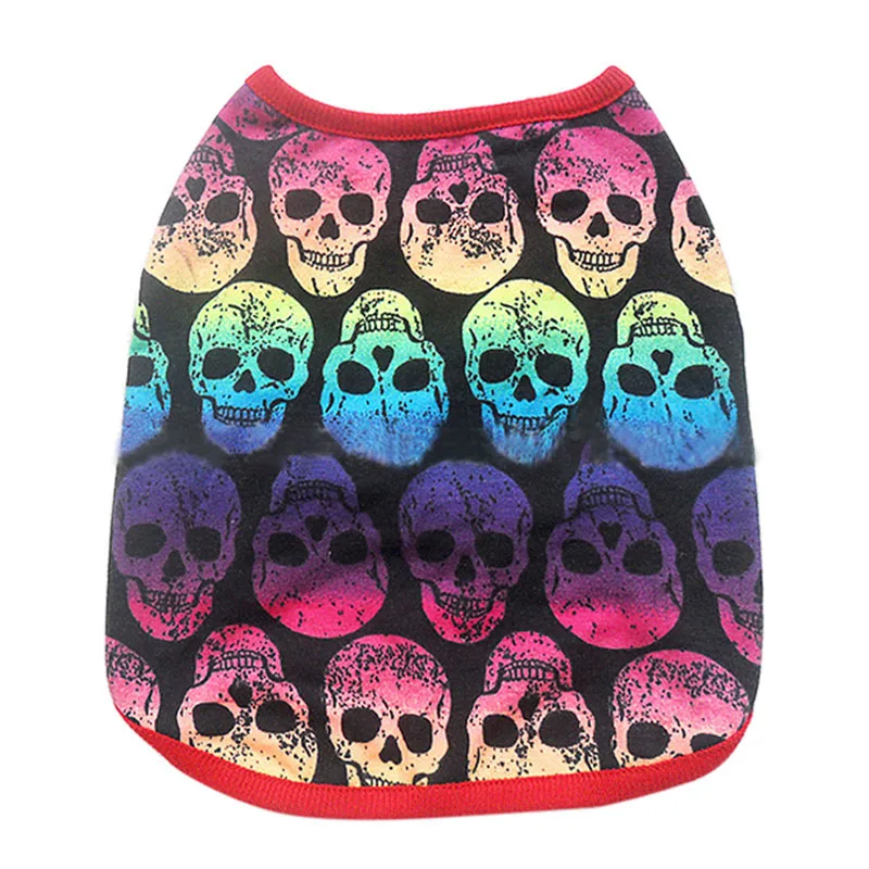 New Summer Pet Dog Vest Cat Clothes Cartoon Skull Vest Clothes For Dogs Cat T-shirt Soft Puppy Dogs Clothing Shirt Vest 2XS-5XL