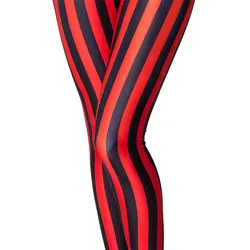 Leggings de Spandex listrado listrado feminino, listras verticais, estampa zebra leite, moda preto e vermelho