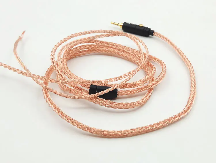 diy earphone wire 2.5mm 4pole balance plug/3.5mm 3pole plug 7N single crystal copper wire