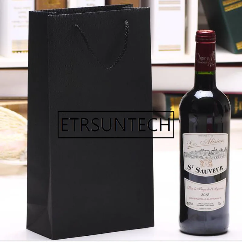 200pcs Colorful Plastic Wine Packing Bags Single Double Red Wine Bottle Xmas Gift Carrier Champagne Bag