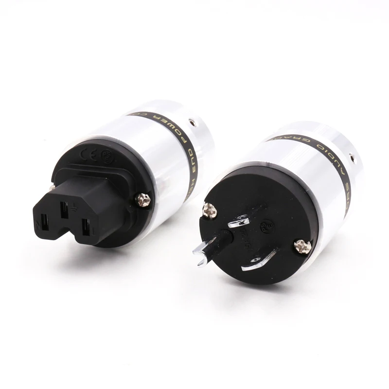 1 paar 18mm Hifi audio AMP rhodium/goud/plated US AC powercable extension stekkers IEC connector