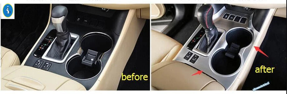 

Yimaautotrims Stalls Gearshift Box Panel / Water Cup Holder Frame Cover Trim Fit For Toyota Highlander Kluger 2017 2018 2019