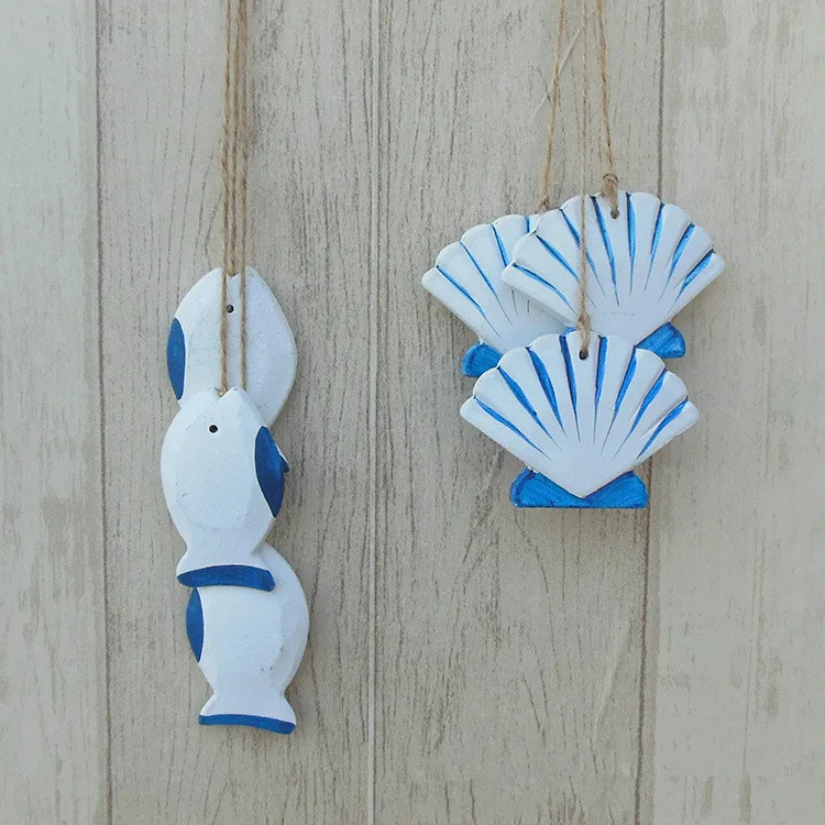3pcs/lot Mediterranean Starfish Fish Nautical Decor Hang Adorn Crafts Wood Fish/decorated marine pendant Home Decoration MP 013