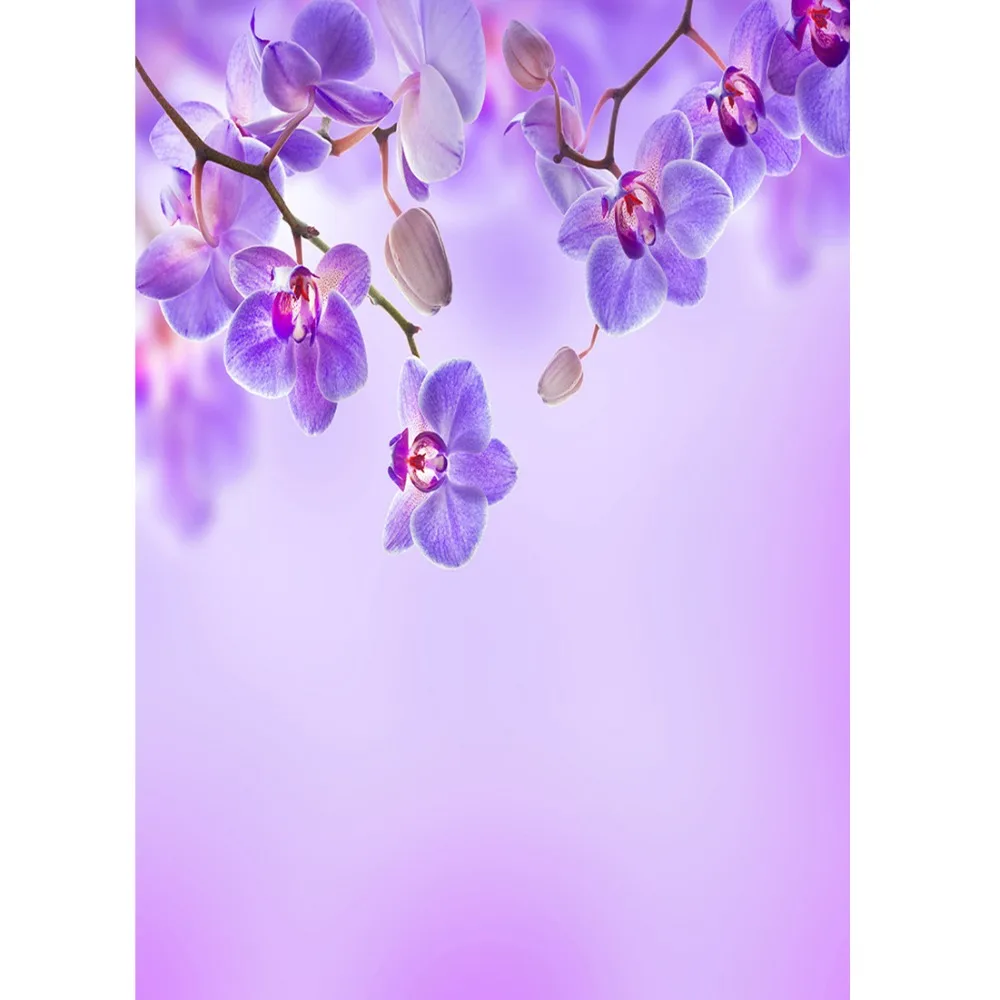 Photo Studio Photographic Background Light Purple Floral Fabric Vinyl Photo Backdrops for sale Photography Baby Child Photocall