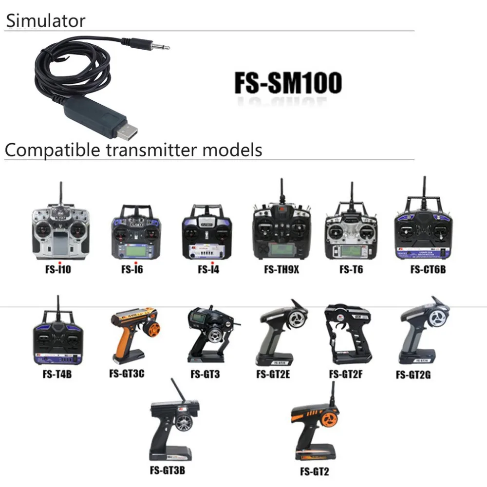 Flysky FS-SM100 USB Flight Simulator Adapter Cable for Flysky FS-i6 FS-i4 FS-TH9X FS-T4B FS-GT3 FS-GT2 Remote Controller