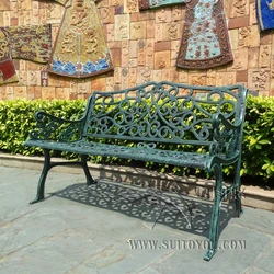 47 inch Cast aluminum Public garden long bench park chair path chair patio porch chair for outdoor backyard all weather on sale