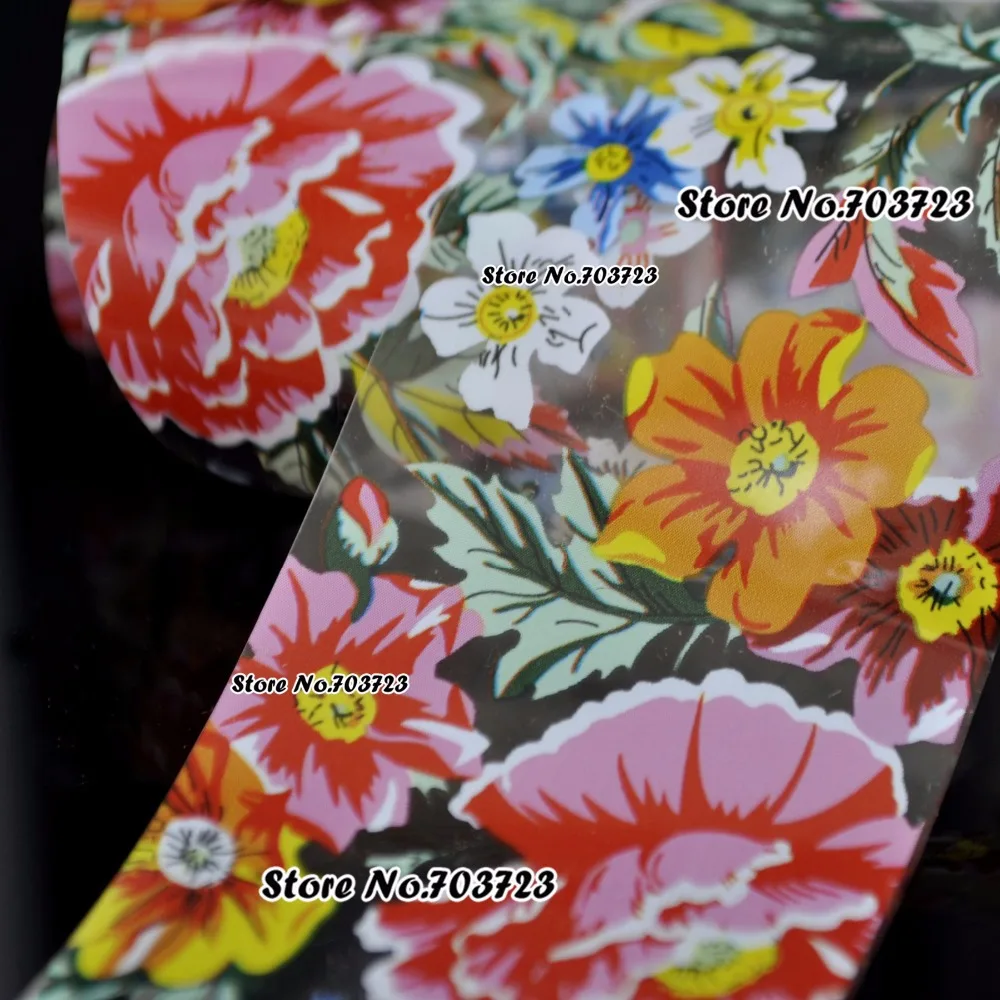 The new 2015 fashion colorful nail sticker decals transfer film nail tools Decorations Beautiful multi-color flowers SY624