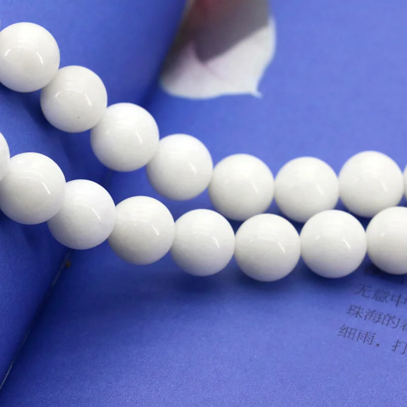 

Hot 10mm White tridacna stone round loose beads 15inches beautiful suitable for women to handmade beads make jewelry gifts