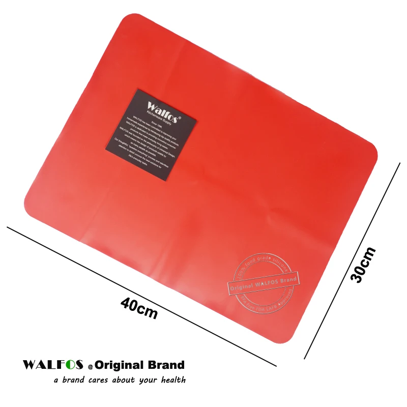 WALFOS 1 Piece Food Grade Baking Mat Heat Resistance Table Placemat Pad Silicone Oven Mat Heat Insulation Pad Bakeware Table Mat