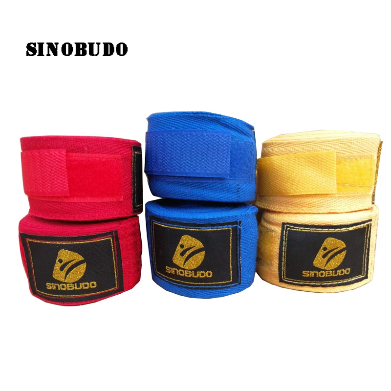 

SINOBUDO Hot Boxing Bandage 1 pair 5M Cotton Hand Wrap Combat Punching Hand Wrist Fist Protector Three Colors Children Adult