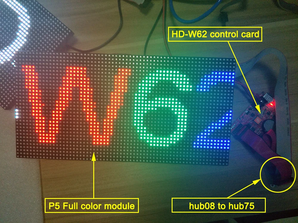 Full color HUB75 adapter board hub08 to hub75,Huidu Dual color controller hub08 to full color hub75, Can show seven colors